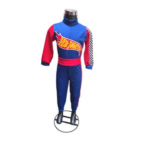 Hot Wheels Blue and Red Driver Costume for Kids | Racing Suit | Dublin Fabric