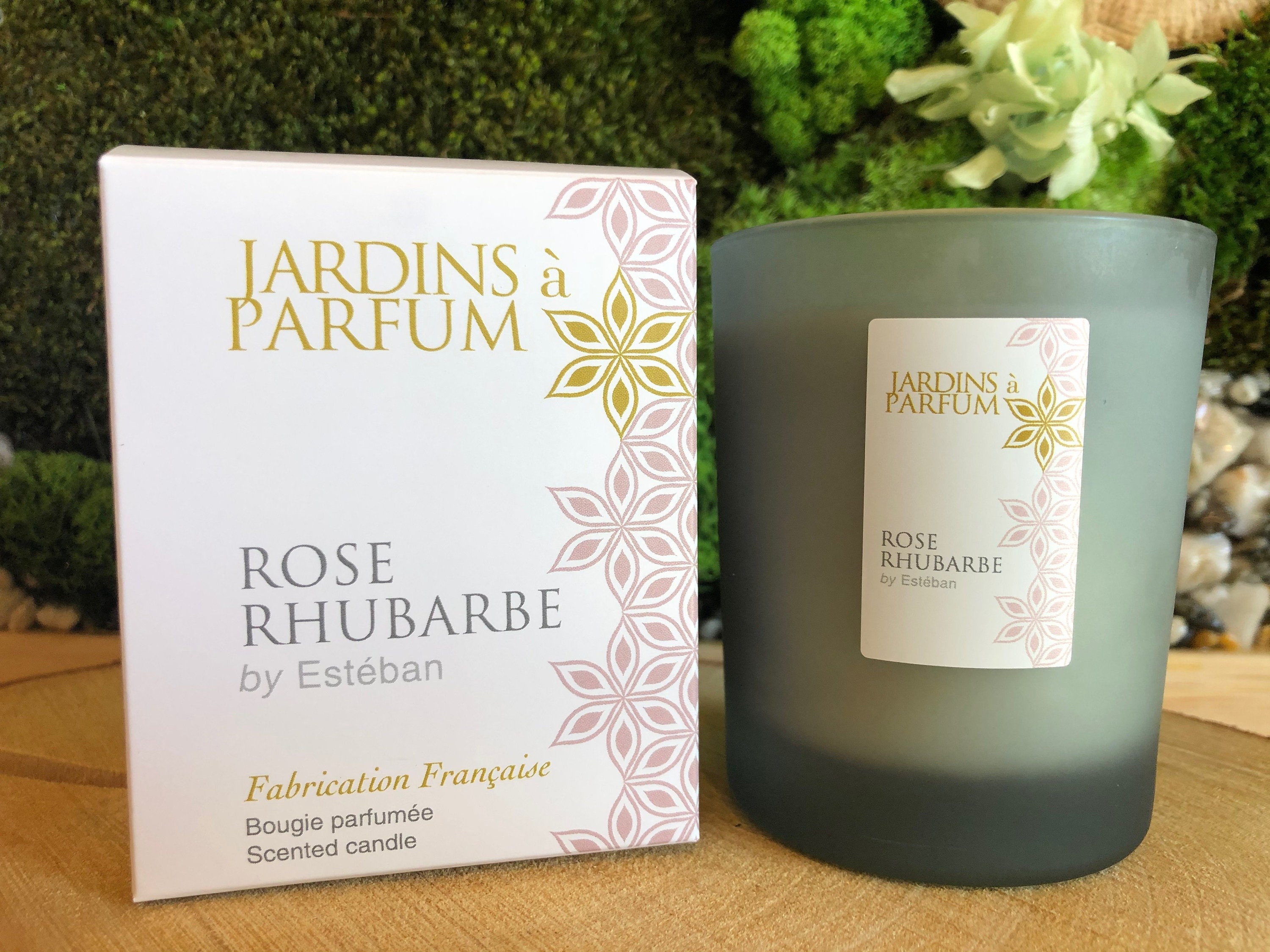 Bougie Parfumée Rose Rhubarbe, Estéban Parfums, 25 Heures