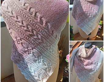Knitting instructions for the asymmetrical triangular shawl "Nordish" in German only