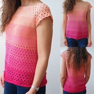 PDF is only in German - Crochet pattern for the shirt &quot;Sun Kiss&quot; - PDF only in German