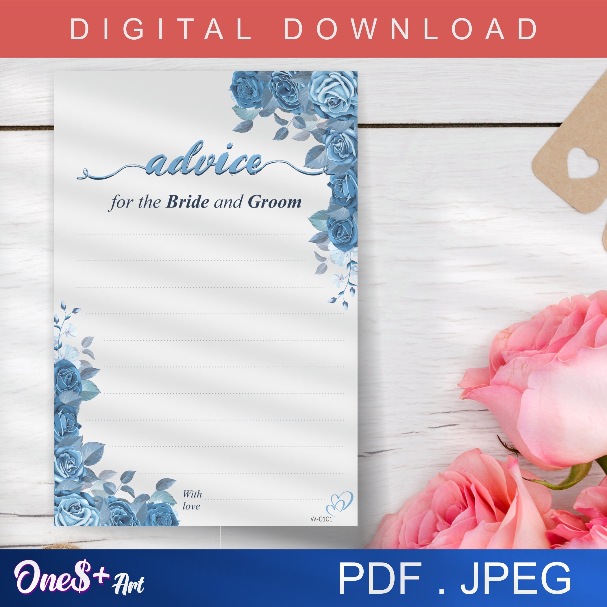 Printable Advice for the Bride and Groom 4x6 Digital Download Colorful ...