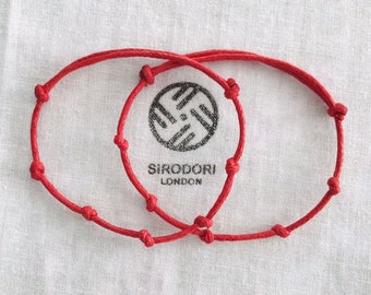 2 X Handmade Kabbalah 7 knots Red String Adjustable Bracelet LUCK  PROTECTION