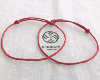 2 X Handmade Kabbalah Red String Adjustable Bracelet LUCKY SUCCESS PROTECTION - 1