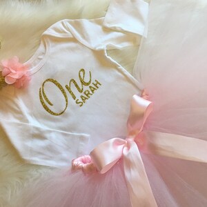 Personalized birthday outfit-One Year Birthday-Birthday Girl Outfit-Name & Age Birthday Shirt-1st Birthday Bodysuit-Girl Shirt-Pink Outfit