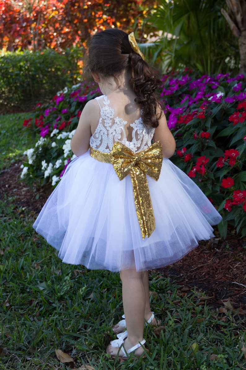 Baby Girl First Birthday Dresswhite Tutu Dressboho Etsy