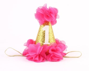 First Birthday Hat |1st Birthday Hat| First Birthday Girl Outfit |1st Birthday Girl|1st Birthday Party Hat | Gold Hat + Choose Color and Age