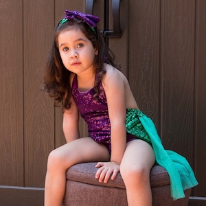 Mermaid Romper for baby girl, girl birthday outfit, mermaid outfit, baby mermaid theme birthday, baby romper, purple and green romper