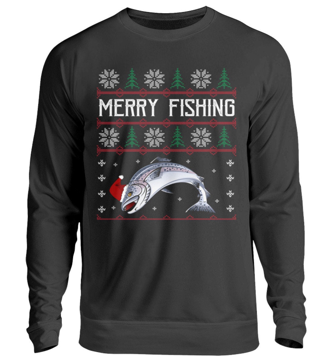 Ugly Christmas Merry Fishing Angler Gift Unisex Sweater Christmas Gift  Fishing 