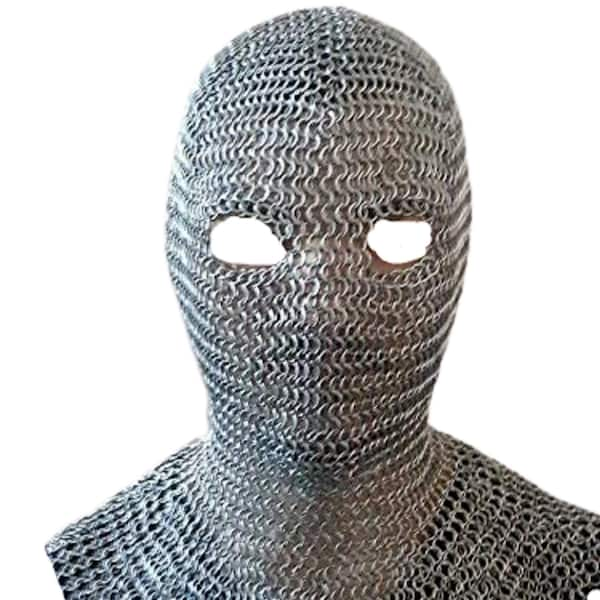 Batman Medieval Halloween Aluminium Butted Chainmail Full Face Mask Hood/Coif/Cap Armour Best Gift For Adult Man/woman