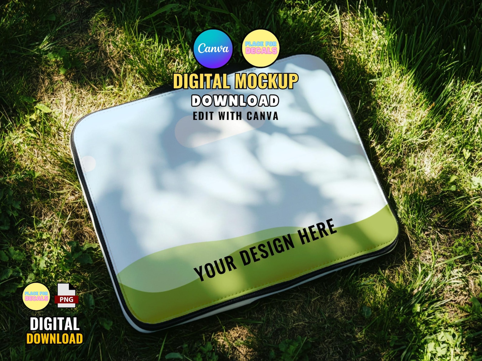 Nature BG Laptop Case Mockup Customize Your Own Design Template Easily ...