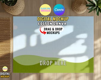 Lifestyle 4X6 Rug Mockup | Add Your Own Design Layer | Easily Edit in Canva | Drag & Drop | Smart Object Mock-up Template in Canva