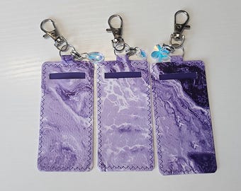 Faux Leather Chapstick Holder Keychain | Handmade with Charm Tassel