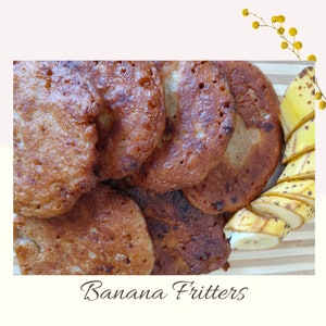 Jamaican Banana Fritters | Vegan Snack | Downloadable Recipe | Recipe Gift | Printable Recipe | Breakfast Meal Ideas | Gluten Free Snacks