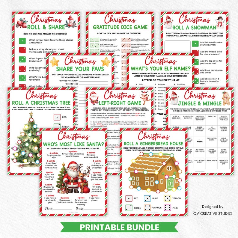 Christmas Games Bundle Printable | Holiday Games, Family Game Night ...