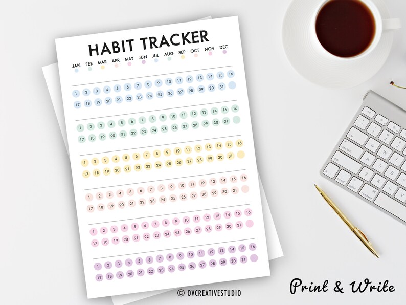 Editable Weekly Habit Tracker | Printable Daily Monthly Habit Tracker ...