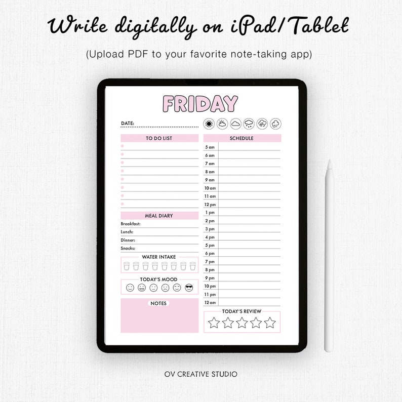 Buy Editable Daily Planner Schedule | Printable, Digital PDF | to Do ...