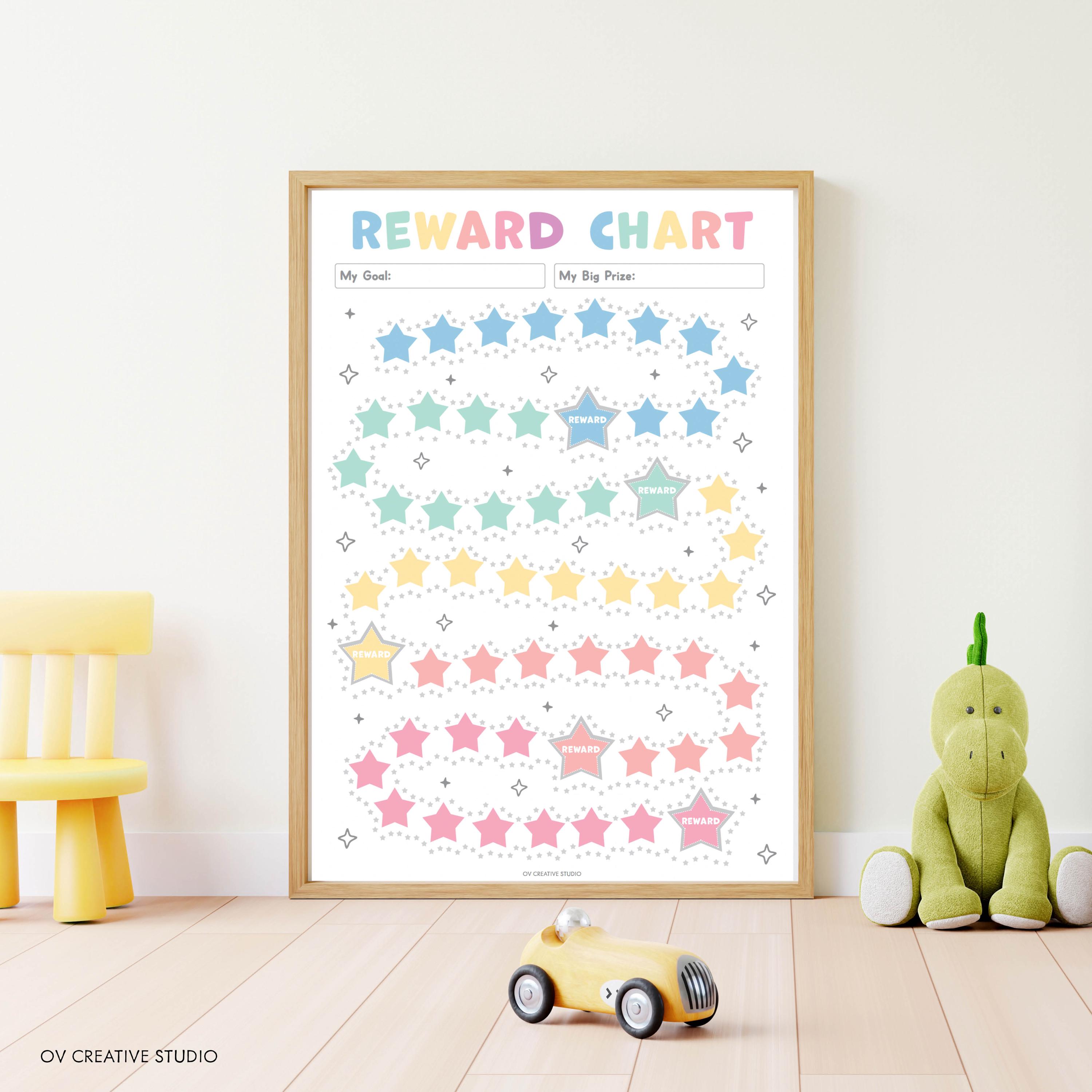Printable Reward Chart Printable | Rainbow Good Behavior Chart | Kids ...