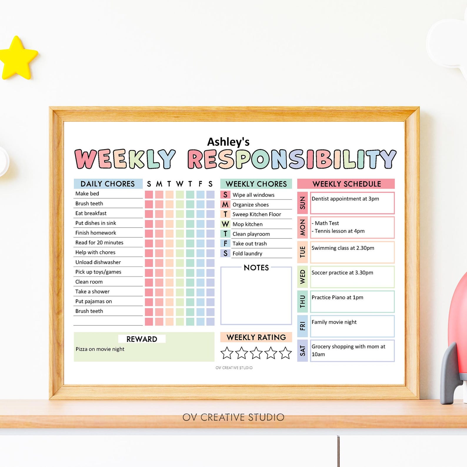 Editable Responsibility Chore Chart for Kids | Printable | Kids Daily ...