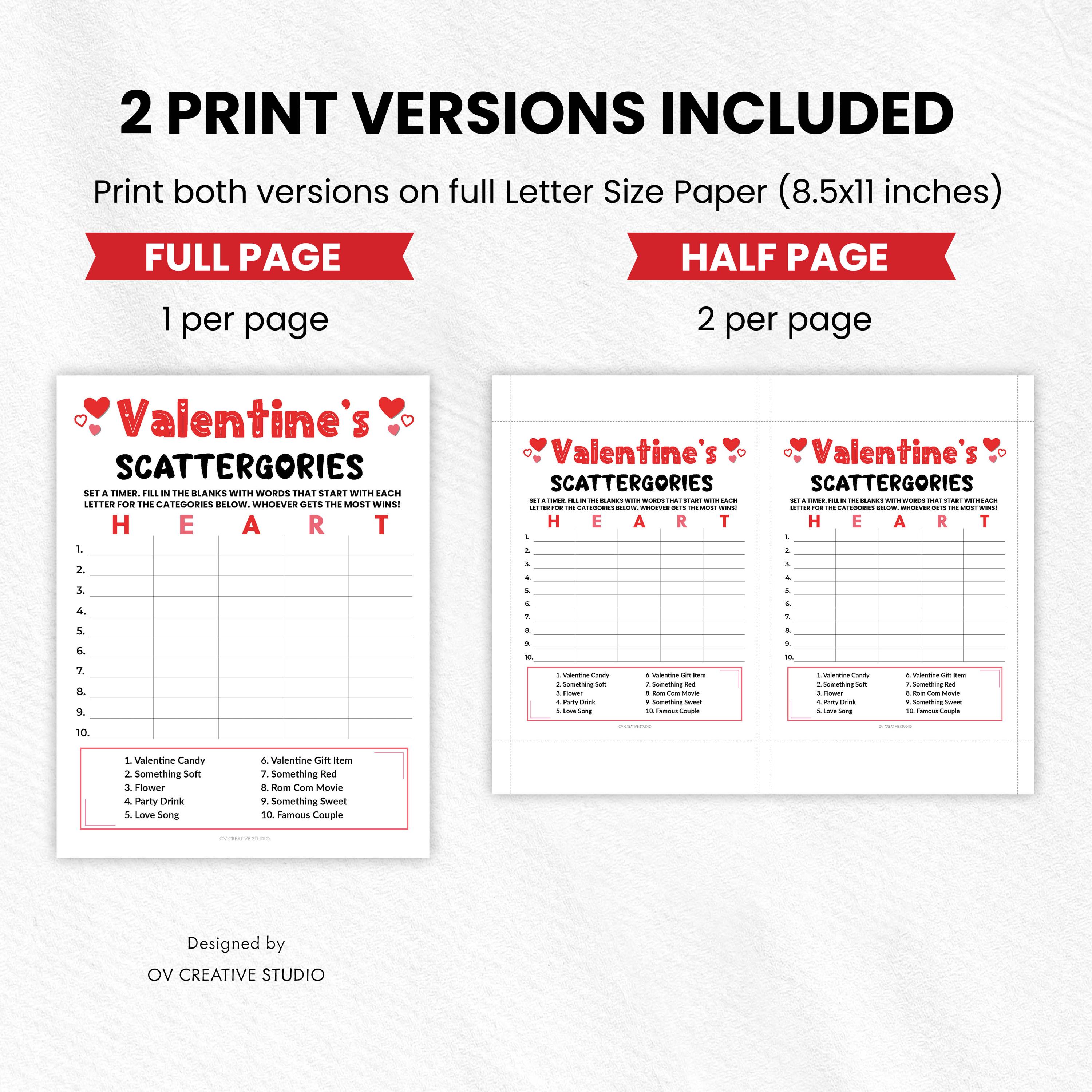 Valentine's Day Printable Games Bundle | Valentine's Party Games for ...