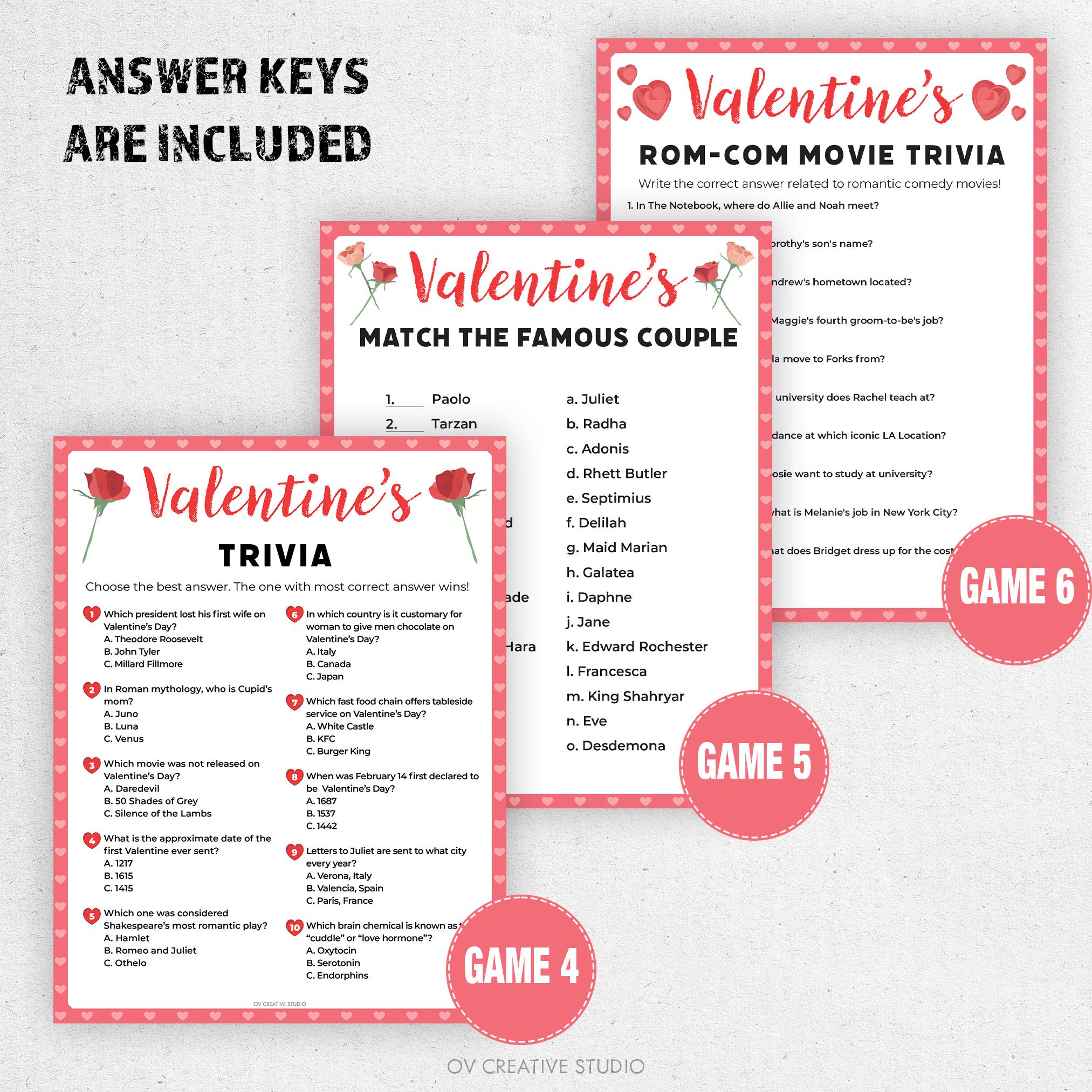 Valentines Day Printable Games | Valentines Party Games Bundle ...