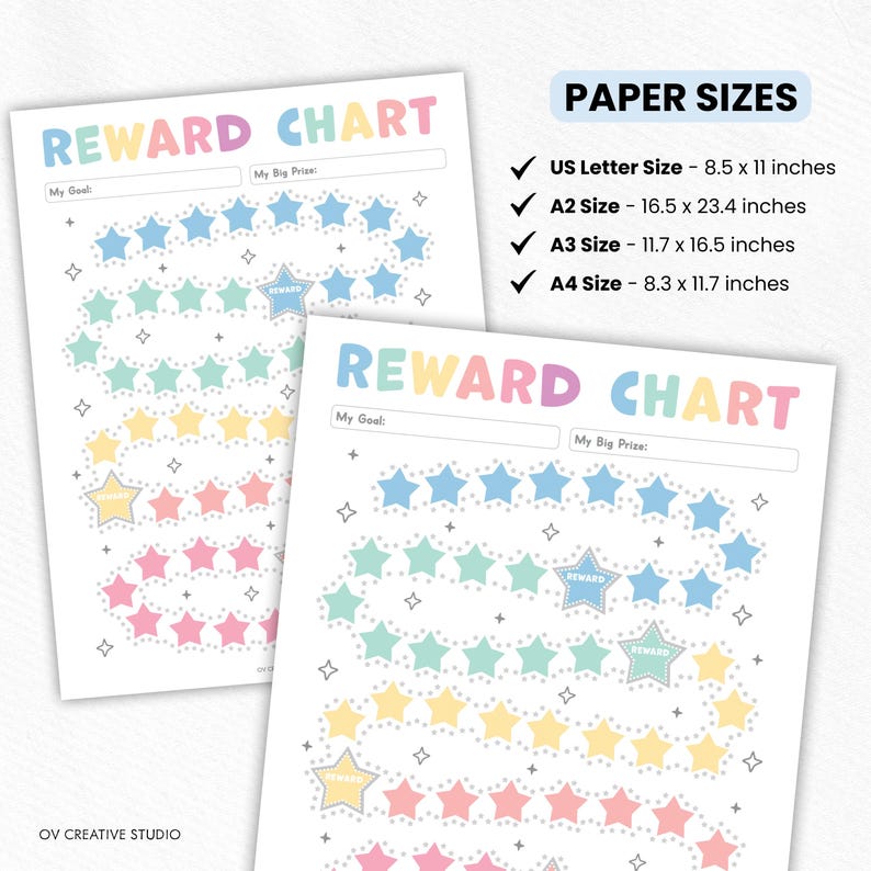 Prize Chart.pdf Printable Reward Chart Printable | Rainbow Good Behavior Chart | Kids ...