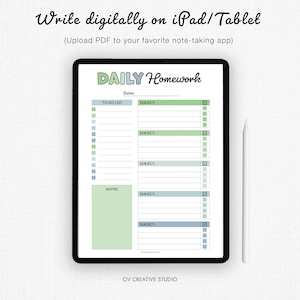 Editable Homework Planner | Printable, Digital | Student Planner ...
