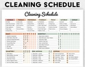 Editable Cleaning Schedule | Printable | Weekly, Monthly, Yearly Cleaning Checklist, ADHD, Cleaning Planner, House Chore List, Digital PDF