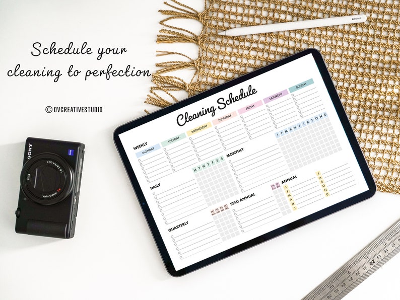 Editable Cleaning Schedule Printable Weekly, Monthly, Yearly Cleaning Checklist , ADHD, Cleaning Planner, House Chore List Digital PDF image 2