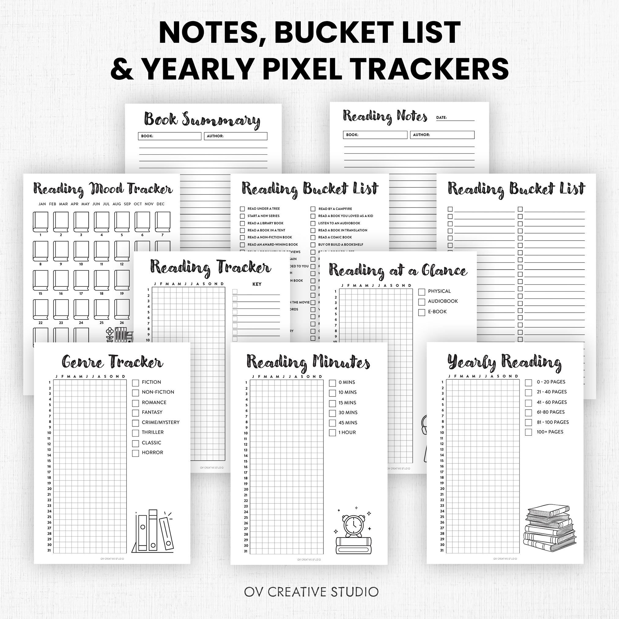 Reading Planner Printable | Reading Journal Bundle | Book Tracker, Log ...