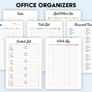 Editable Office Task Planner Bundle, Printable Work Schedule Planner ...