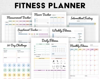Printable Fitness Journal | Printable Workout Tracker | Exercise Planner, Weight Loss Tracker | Self Care, Habit Tracker, Wellness Tracker