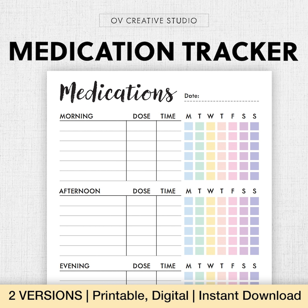 Editable Medication Schedule | Printable Easy Medicine Chart | Weekly ...