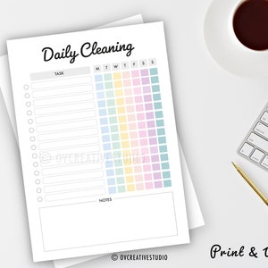 Editable Daily Cleaning Schedule Printable Weekly Cleaning - Etsy