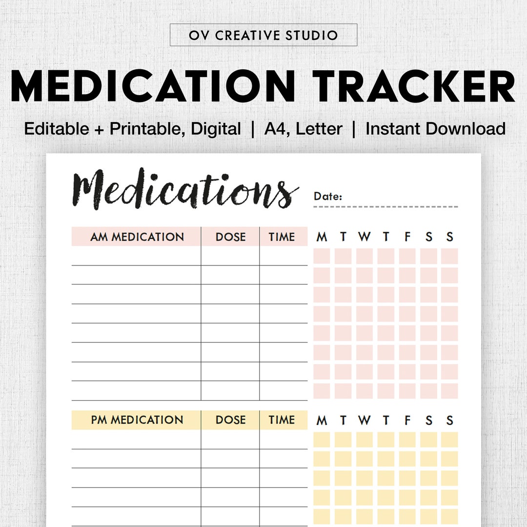 editable-medication-schedule-printable-easy-medicine-chart-weekly-medication-log-supplement-tracker-pills-medicine-list-digital-pdf-etsy