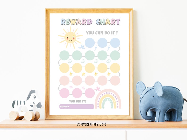 Printable Reward Chart Printable Rainbow Good Behavior Chart - Etsy UK