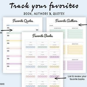 Reading Planner Printable | Editable | Reading Journal Bundle | Book ...