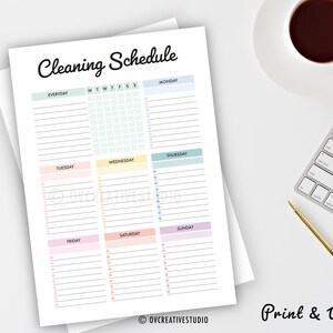 Editable Cleaning Schedule | Printable | Cleaning Checklist | Weekly ...