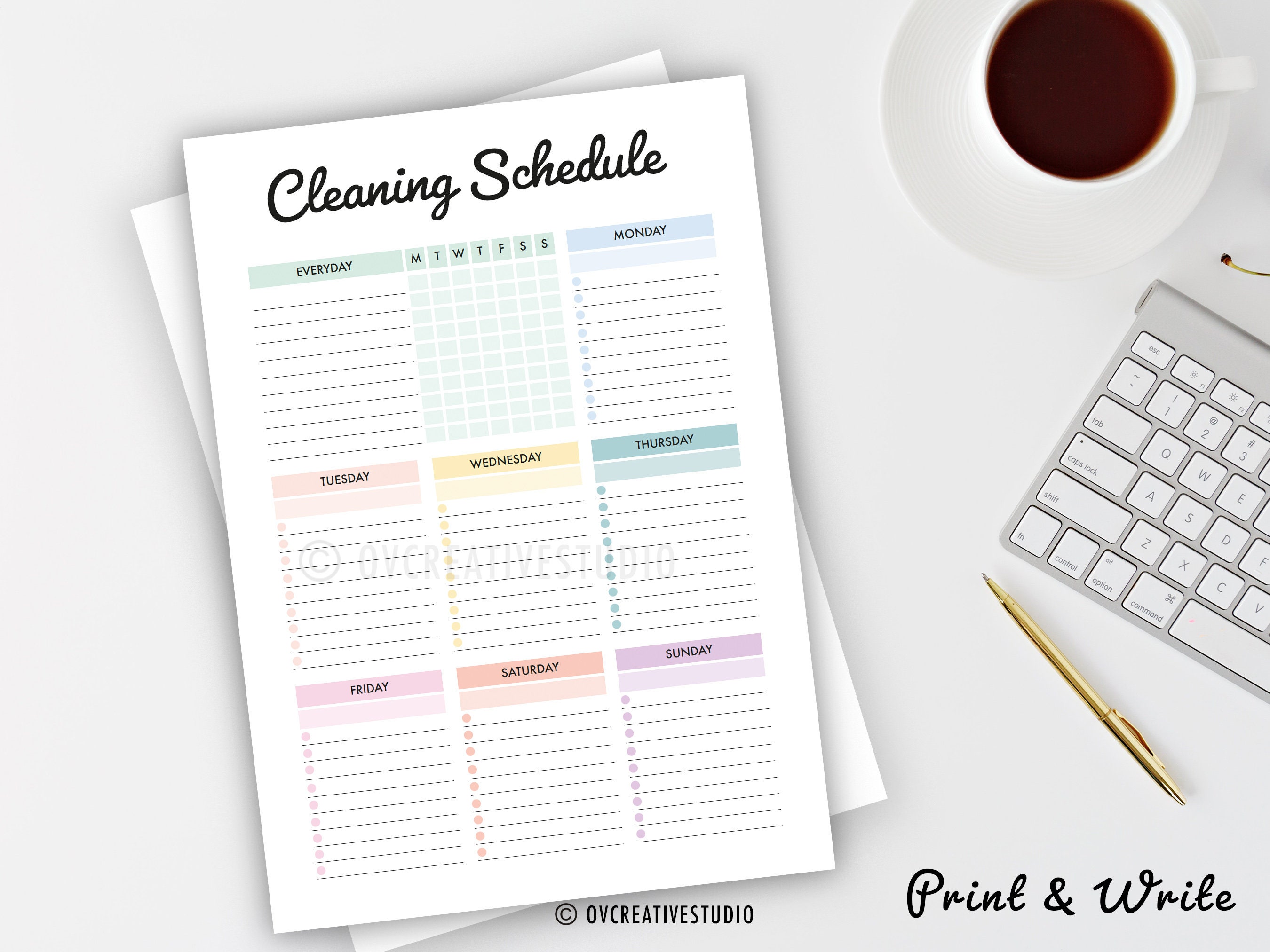 Editable Cleaning Schedule Printable Cleaning Checklist - Etsy Canada