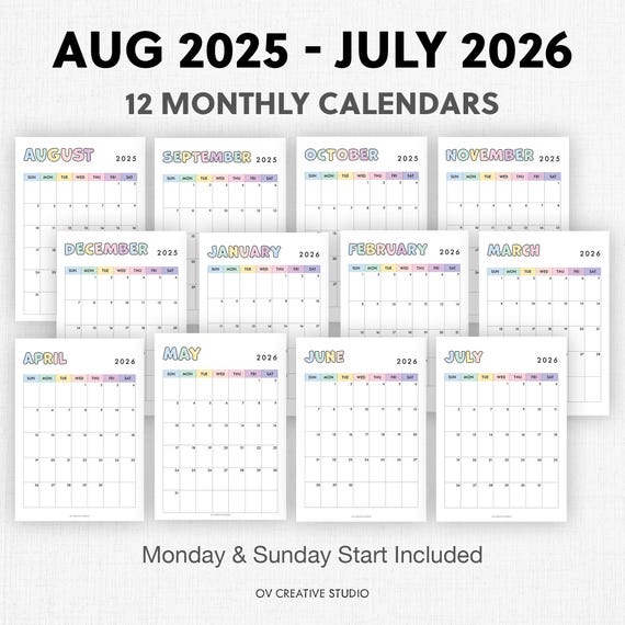 Wall Calendar 2026 A4 - Year Planner Monthly Planner Wall Calendar July 2025 To December 2026 - Monthly Overview Family Calendar Office School