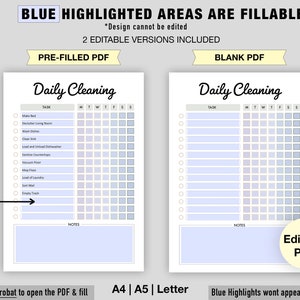 Editable Cleaning Schedule Printable Weekly Monthly - Etsy Australia