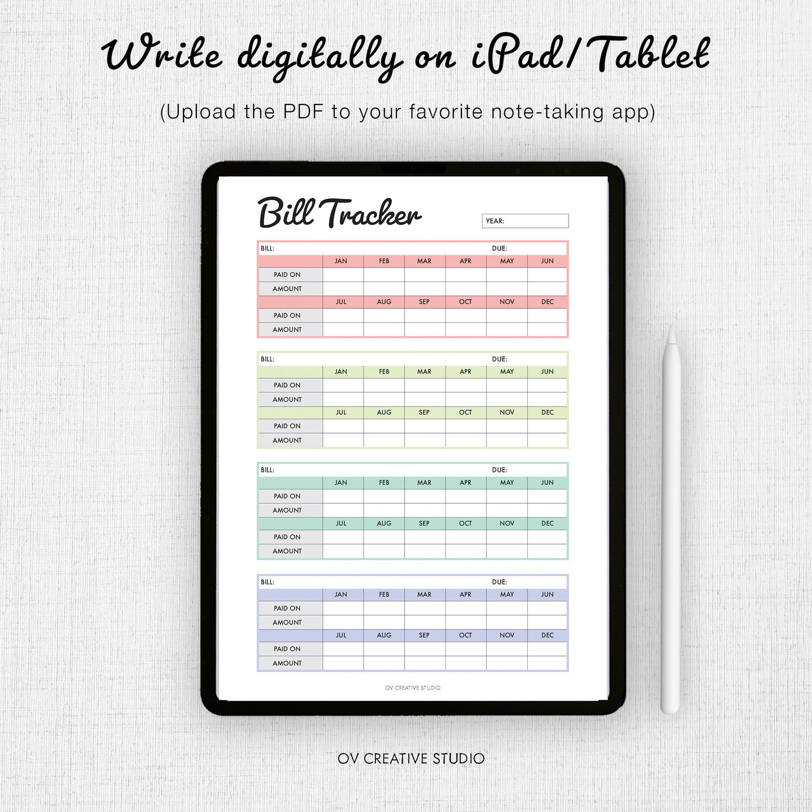 Editable Bill Payment Tracker Bundle | Monthly Bill Tracker Printable ...