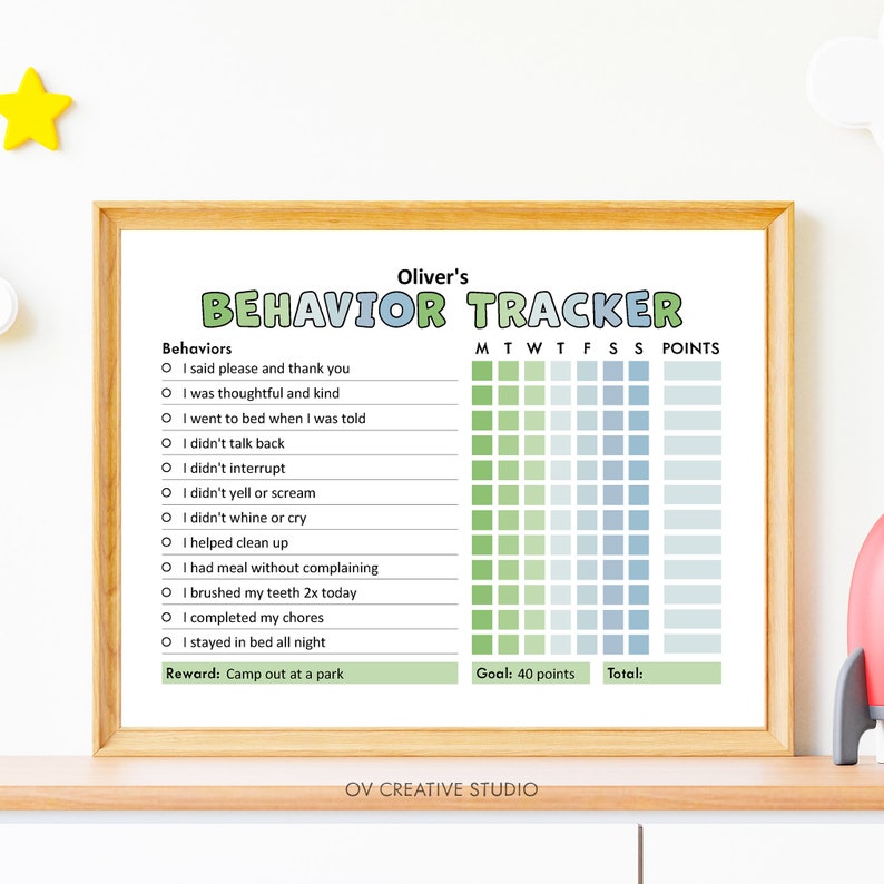 Behavior Reward Chart for Kids | Printable, Editable, Digital PDF ...