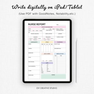 Editable Nurse Report Sheet | Printable, Digital | Nurse Brain Sheet, Single Patient Reporting Template, Nurses Resources, Med Surg, PDF image 2