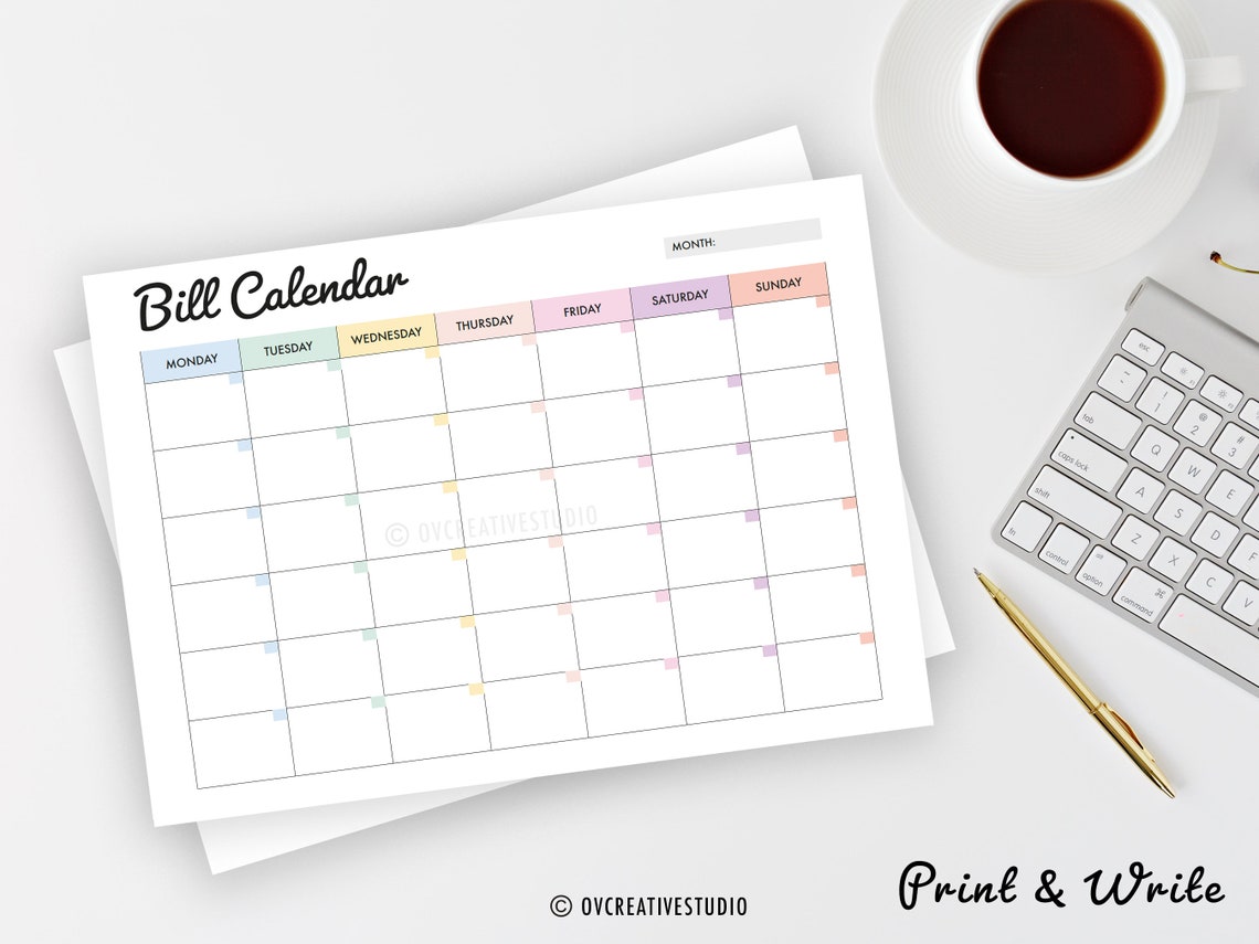 Editable Bill Payment Tracker Bundle | Monthly Bill Tracker Printable ...