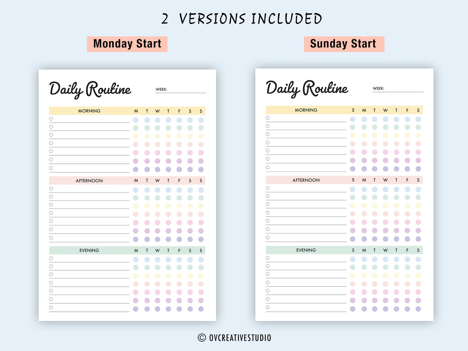 Editable Daily Routine Printable Daily Checklist Morning - Etsy