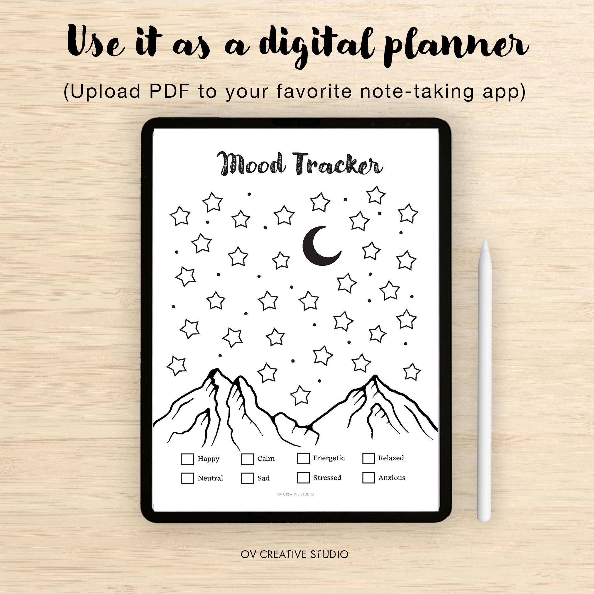 Monthly Mood Tracker Bundle | Printable Bullet Journal Pages, Templates ...