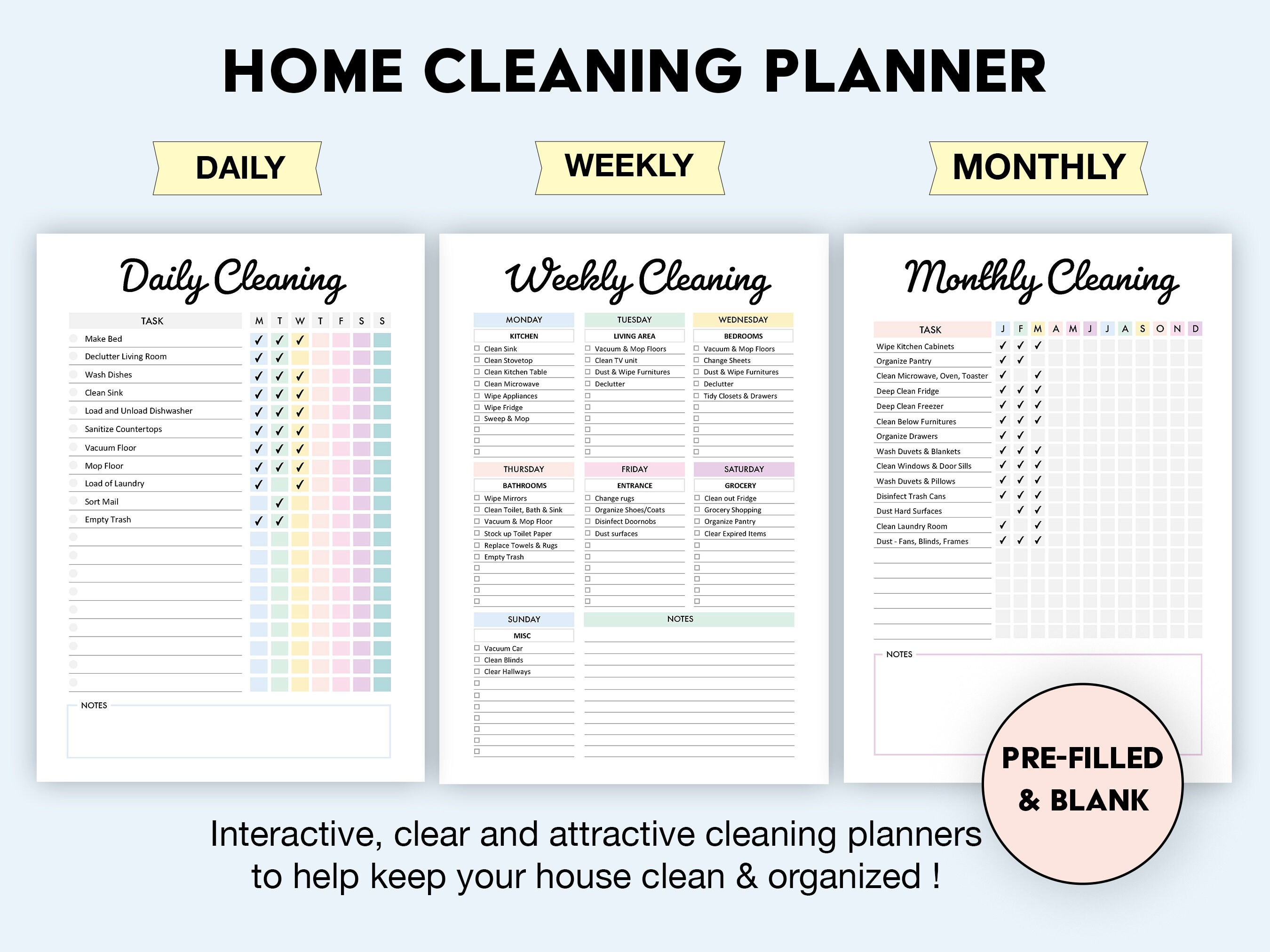 Editable Cleaning Schedule Printable Cleaning Checklist - Etsy Canada