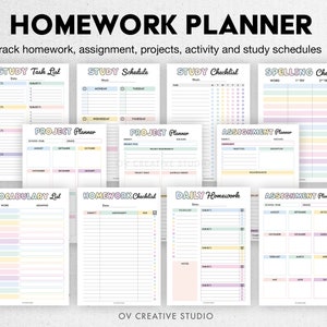 Editable Homeschool Planner Bundle Printable, Digital Academic, Lesson, Subject Unit, Homework, Assignments, Reading, Field Trip, Exams image 4