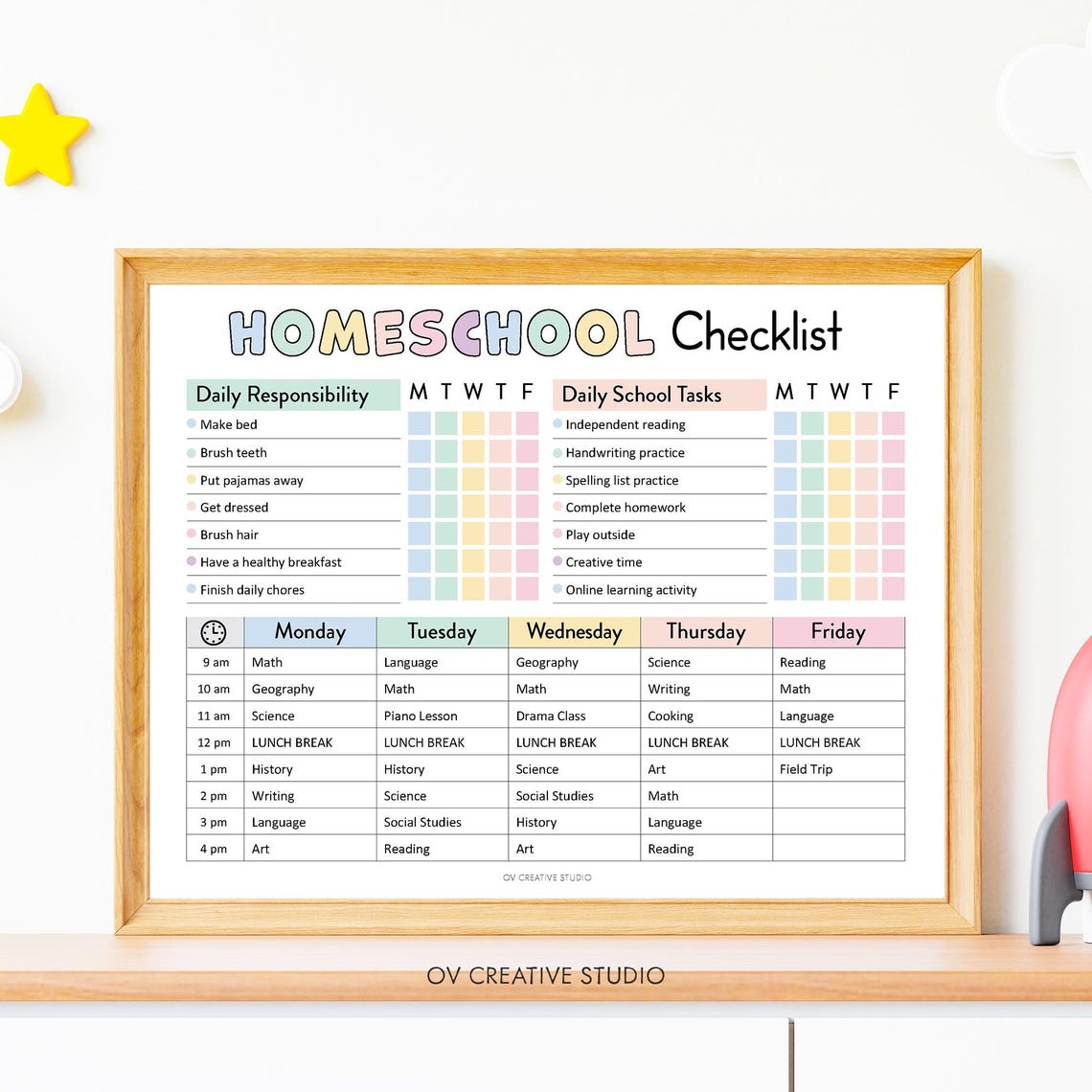 Editable Homeschool Checklist | Printable, Digital | Homeschool Planner