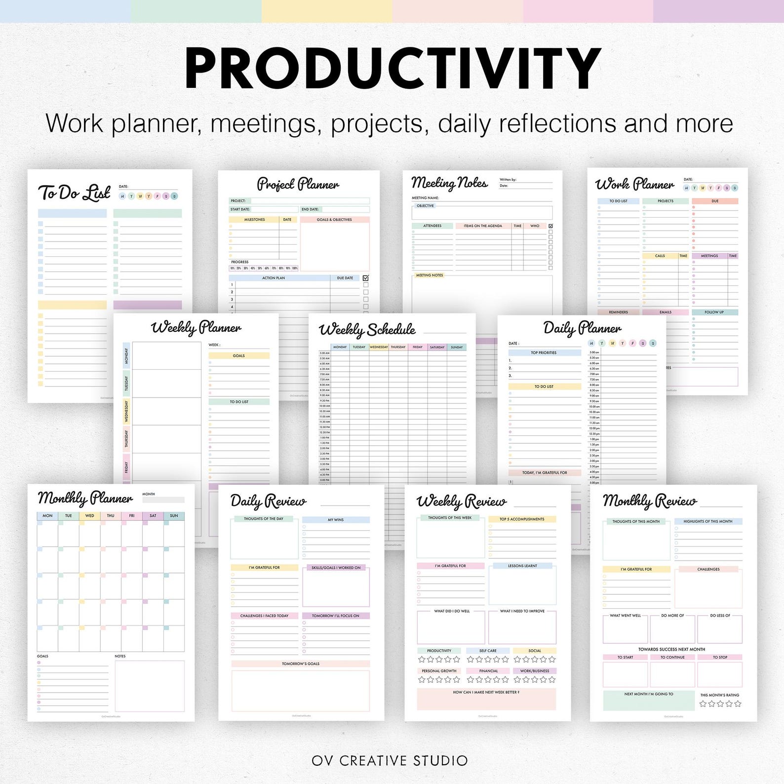 Personal Planner Bundle Printable, Digital | Fillable PDF | Journal ...